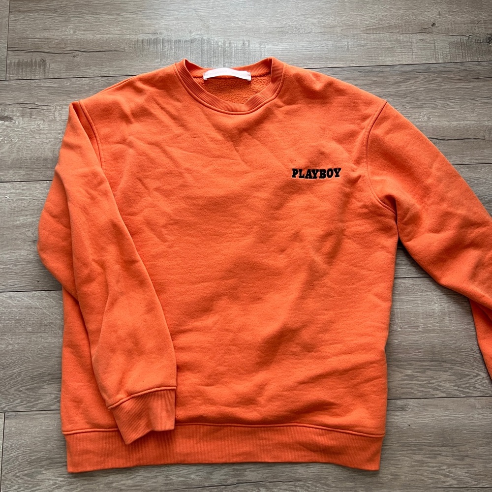 PLAYBOY Orange Crew Neck Sweater Vibrant Long Sleeve